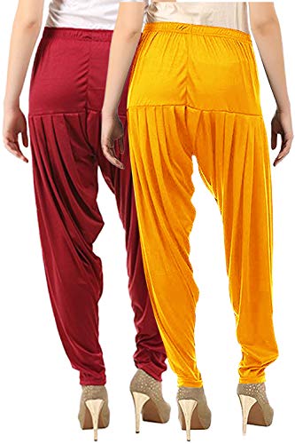 Image of Buy That Trendz Womens Patiala Pants Combo Pack of 2 Viscose Dhoti Patiyala Salwar Harem Bottoms Pants