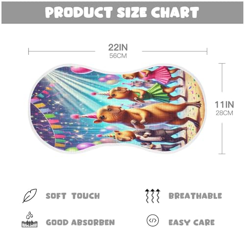 Capybara Party Balloons Baby Burp Cloths Muslin Soft Burp Cloth Rags Cotton Burp Clothes Absorbent for Unisex Boy Newborn Girl 1 Pack 22x11 Inches2