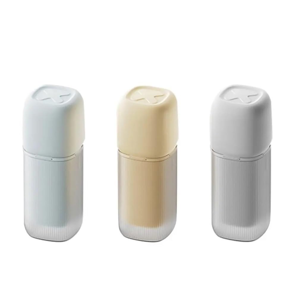 Spazzolino da Viaggio for Tazza di collutorio Portatile e Borsa da Toilette for Tazza Design Compatto e Leggero salvaspazio(White 3pcs)