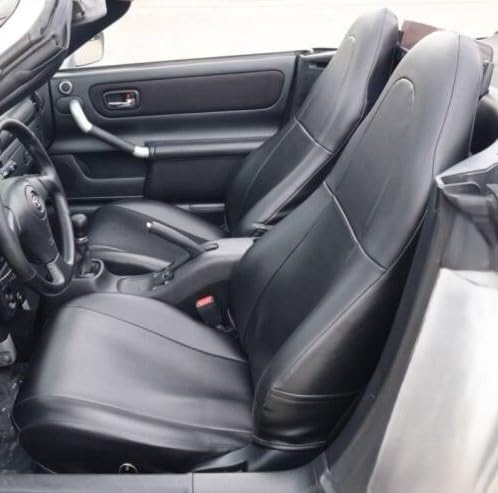 Durafit Seat Covers, Fundas de asiento convertible MR2 Spider 2000-2005 fabricadas en cuero sintético negro (vinilo)