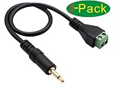 zdyCGTime 3,5 mm śrubowy zacisk kabel złączny, (1/8 cala) 2 bieguny 3,5 mm TS mono męski na 2 pin/drogowy żeński śruba śrubowa AUX kabel adaptera do słuchawek. (30 cm / 2 opakowania)