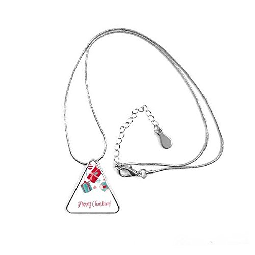 Collier pendentif triangle béquille festival de Noël flocon de neige