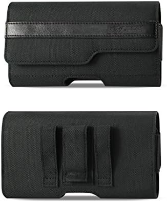 Pouch Cover Clip Holster for iPhone 15/14 Plus / 15/14/13 Pro Max/Google Pixel 7 Pro / 7/6 Pro/OnePlus 10T / Samsung Galaxy S22 Ultra/Galaxy S22+ / XCover Pro (fits w Slim case on)