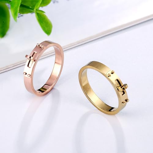 Love Friendship Ring 14K Gold Silver Rose Plated Stainless Steel Promise Ring Wedding Band Jewelry for Women4