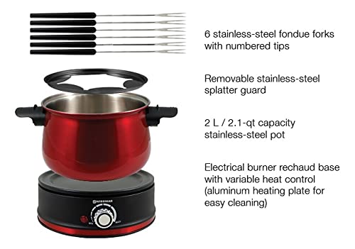 Swissmar 10 Piece Electric Fondue Set (Red) #TOP2