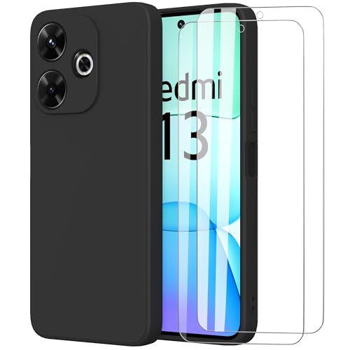 MOONESS Hülle kompatibel mit Xiaomi Redmi 13 4G 6,79 Zoll,Handyhülle für Xiaomi Redmi 13 4G mit 2 Stück Schutzfolie,Liqu...
