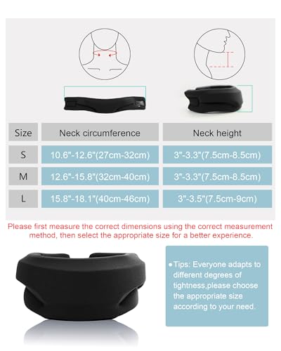 Image of Neck Brace for Sleeping - Cervical Collar Relief Neck Pain and Neck Support Soft Foam Wraps Keep Vertebrae Stable for Relief of Cervical Spine Pressure for Women & Men Jet Black Small Size