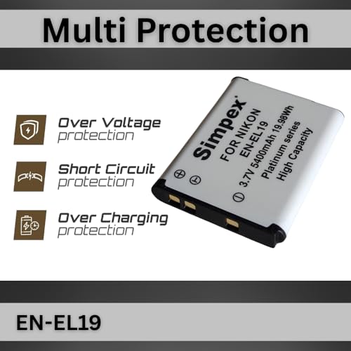 Image of SIMPEX EN-EL19 Lithium Ion Rechargable Camera Battery for Nikon Camera