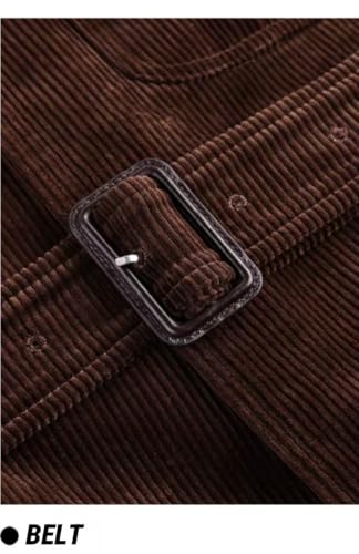 Vintage Men's Suits Jacket Blazer Corduroy Causal Belted Blazer Sport Coats Two Button Fall Winter4
