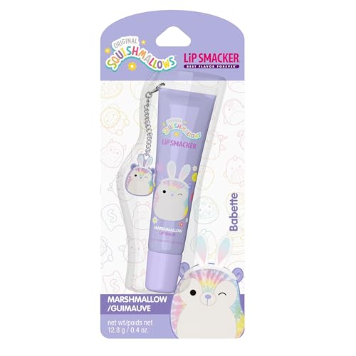Lip Smacker Squishmallows Lip Balm Marshmallow (Babette) Limited Edition Easter Basket Stuffer Flavored & Scented Lip Balm with Charm Collectible Spring Gift