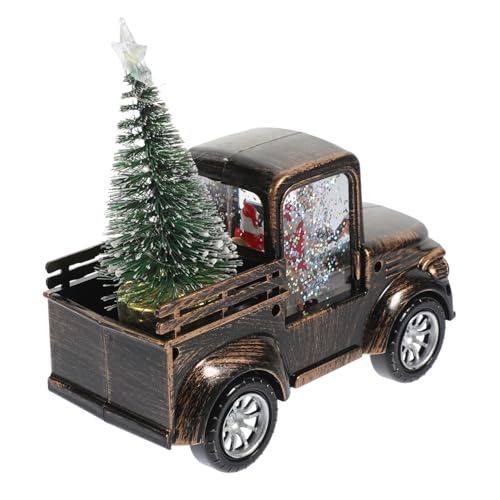 RORPOIR Santa Claus Tractor Figurine Lighted Christmas Statue Tabletop Ornament Glowing Xmas Tree Festive for Home Office and Holiday Displays