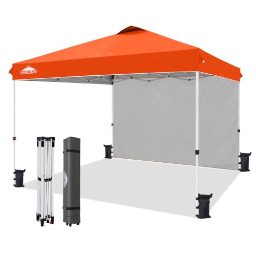 EAGLE PEAK 12x12 Pop Up Canopy Tent with 1 Sidewall, Orange