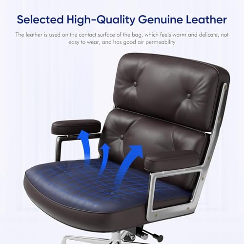 Genuine Leather Mid Back Chair