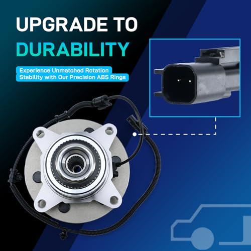 Image of 4WD Front Wheel Bearing and Hub Assembly Compatible with Ford F-150,Expedition 2011-2014,Lincoln Navigator 2011 2012 2013 2014, Wheel Bearing Front Hub 515142,6 Lugs with ABS