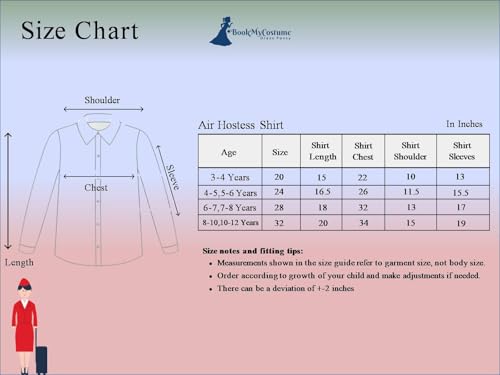 Image of BookMyCostume Airline Air Hostess Kids Fancy Dress Costume for Girls - Red 3-4 years