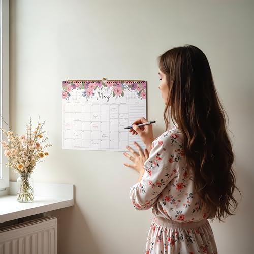 2025-2026 Calendar, Jokotha Wall Calendar 2025, Calendar Runs From Jul 2025 - Dec 2026, 15\" x 12\", Twin-Wire Binding, Hanging Hook, Floral Design - Thumbnail 4