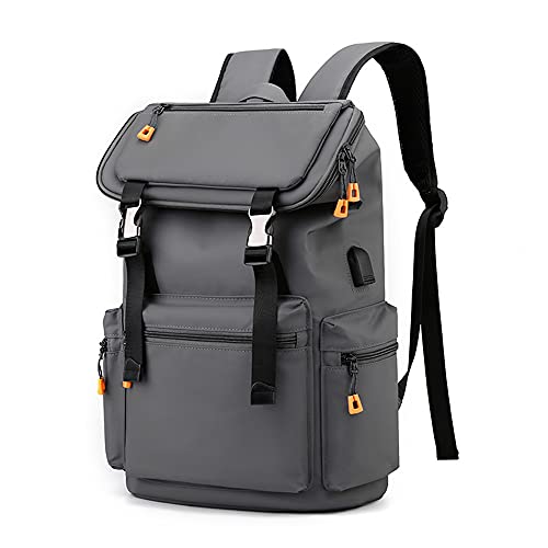 Sac à dos gris clair M en tissu Oxford de grande capacité pour homme
