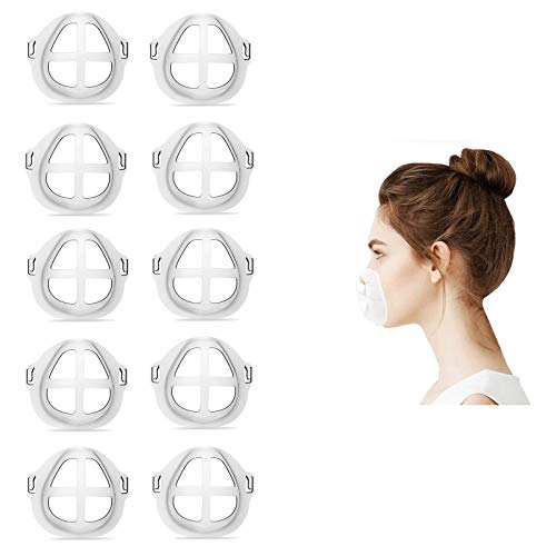 10Pcs 3D Face Inner Silicone Bracket for Comfortable Breathing, Washable Reusable Silicone Bracket Under Frame Lipstick Protector Keep Fabric off Mouth to Create More Breathing Space