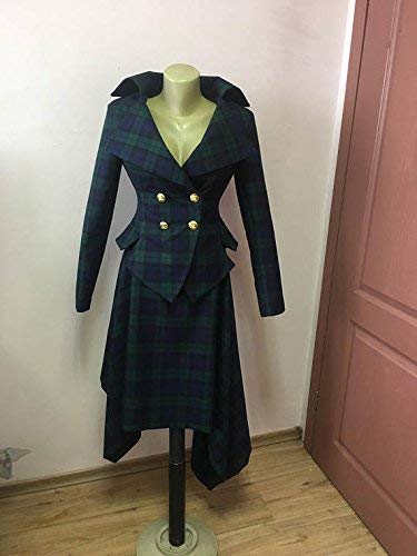 Black Watch Plaid,Tartan womens Suit, Plaid blazer, Plaid asymmetrical skirt, Scottish tartan suit