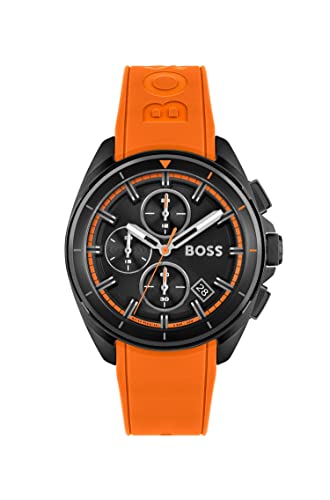 BOSS Montre Chronographe à Quartz pour Homme avec Bracelet en silicone Orange - 1513957