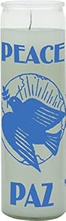 INDIO Peace White Candle - Silkscreen 1 Color 7 Day