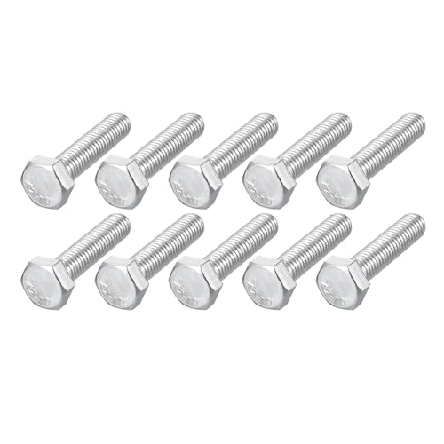 Image of METALLIXITY Hex Bolts (M8-1.25x35mm) 15Pcs, 304 Stainless Steel Coarse Fully Threaded Hex Head Screw Bolt Machine Screws - for Furniture Repair, Silver