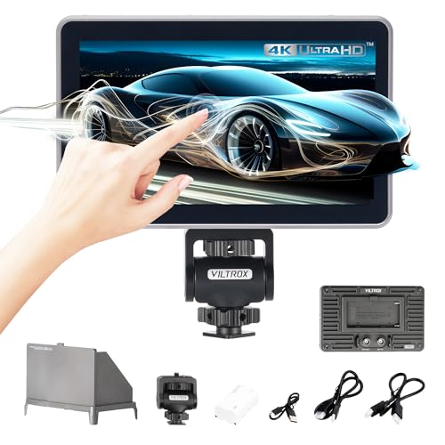 VILTROX DC-X3 Touchscreen Camera Field Monitor, 6 Inch 4K Professional Photographic Monitor 3G-SDI/HDMI 1.4 Input Output, 2000nits Camera Monitor with Battery, Sunshade Hood, USB A 3D Lut