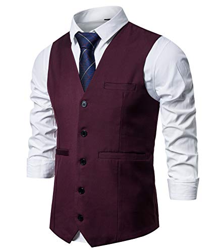 DONGD Mens Formal Suit Vest Business Dress Vest for Suit or Tuxedo