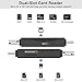 SD Card Reader, Micro SD/TF Compact Flash Card Reader, Portable Memory Card Reader with 3-in-1 USB Type C/Micro USB Male Adapter, Suitable for & PC, Laptop, Smart Phone and Tablet