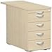 Produktbild Geramöbel Standcontainer mit 4 Metall-Schubfächern und 1000 mm Abdeckplatte, Utensilienschubfach, Metall-Rollschubführung, Zentralverriegelung, 438x1000x720, Ahorn/Ahorn/Ahorn