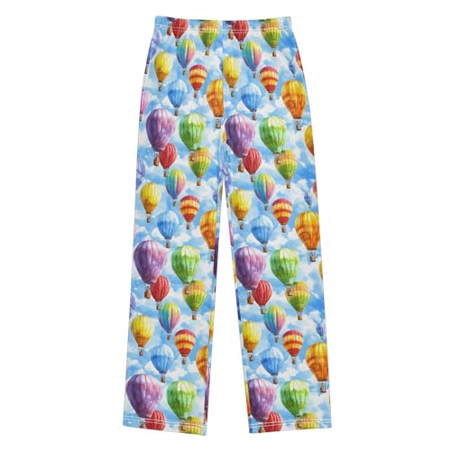Pajama Pants Hot Air Balloons Cloudy Sky PJ Bottoms Sleepwear Lounge Sleep Pant with Pockets