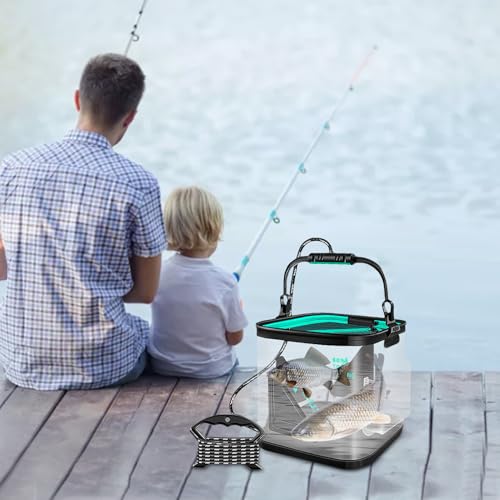 Cubo plegable de pesca multifuncional para cebo y camping con mango 4