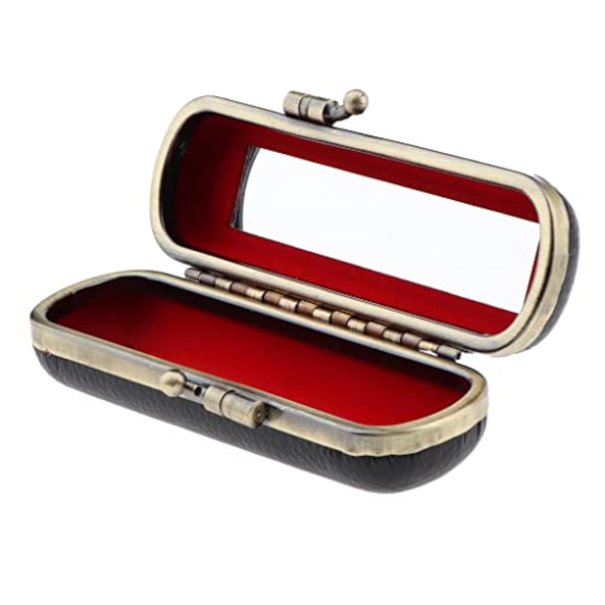 Black Lipstick Case with Mirror for Makeup Storage