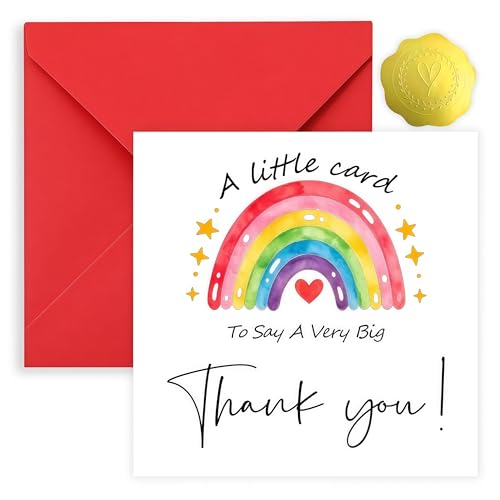 Xiwlaikeqi Teacher Thank You Card with Gold Foil Stickers Thank You Cards