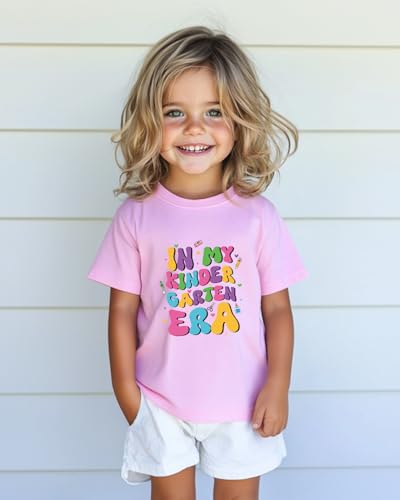 Image of First Day of Kindergarten Shirt for Girls Boys Kids Toddler 1st Day of School Shirts in My Kindergarten Era Cotton Tshirt