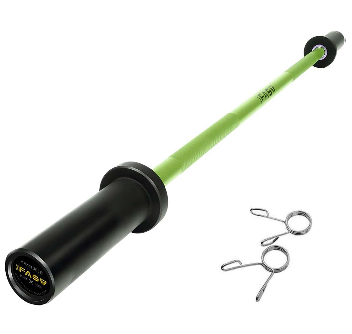 IFAST Olympic Barbell Bar 4FT Solid Chrome Barbell with Bearing, Olympic Weight Bar for Men and Women, 400Lbs Capacity Weightlifting Bar for Strength Training Squat, Home Gym Training