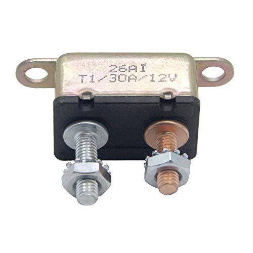 RKURCK 12 V 30 A Auto Stud Perno Circuito Interruptor Automático Reinicio Fusible 30 Amp Cover