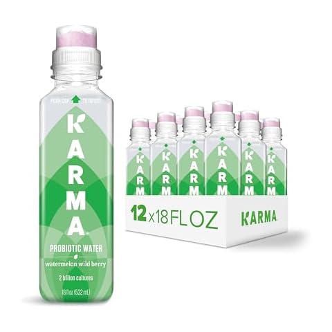 Karma Probiotic Water - 12 Pack, Watermelon Wild Berry Drink - Immune & Gut Health Support Cover