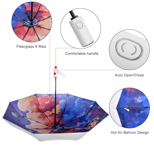Cuby UV Sun Umbrella Compact Folding Travel Umbrella Auto Open and Close for Windproof, Rainproof & 99.9% UV Protection Parasol with Silver Anti-UV Coating by Cuby - Used condition - Image 4
