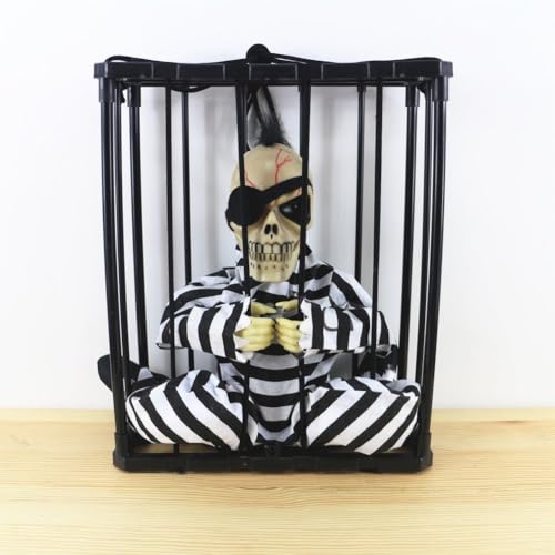 Prisonnier Parlant Halloween avec Détecteur de Mouvement Yeux Rouges