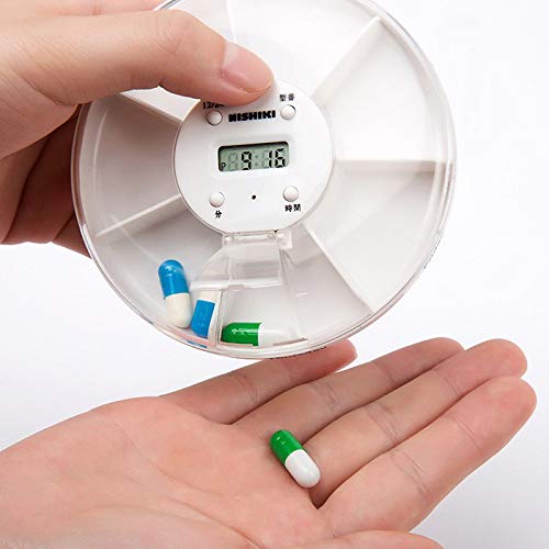 Pill Organizer, Pill Dispenser Weekly Pill Reminder with Alarm Clock and Count Down