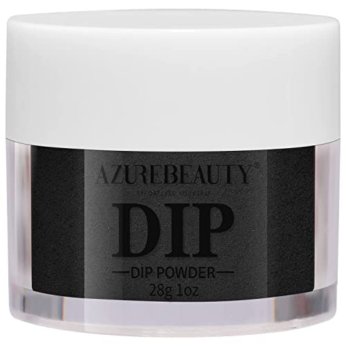 Dip Powder Black Color AZUREBEAUTY Nail Dipping Powder French Nail Art Starter Manicure Salon DIY at Home Odor-Free and Long-Lasting No Needed Nail Lamp Curing 1 Oz