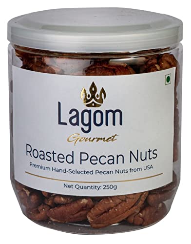 Lagom Gourmet Roasted (Unsalted) Pecan Nuts, 250g | All Natural | No Preservatives | No Additives | Gluten Free | Vegan…
