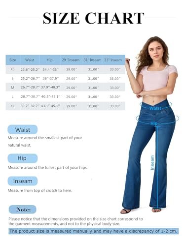 BlueRose Flare Leggings with Pockets Crossover High Waisted Bell Bottom Yoga Pants Bootcut Jean Leggings Dark Blue4