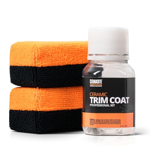 CERAKOTE Trim Coat Professional Pack (4 oz. Bottle) - Professional Grade Ceramic Coating - Black Trim Restoration to Last Over 200 Washes