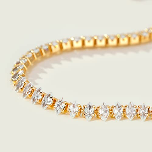 Image of MEVECCO Bracelet for Women 14K Gold Plated Dainty Chain Simple Jewelry Cute Handmade Minimalist for Her