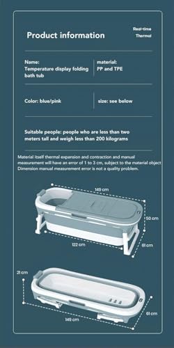 Image of StarAndDaisy Bath Tub With Foldable Bathtub for kids & Adults with Space Saving, Kids Folding Bathing Tub Girls & Boys & Parents, Multi Purpose Bath Tub - 149 X 50 X 61 (Blue)