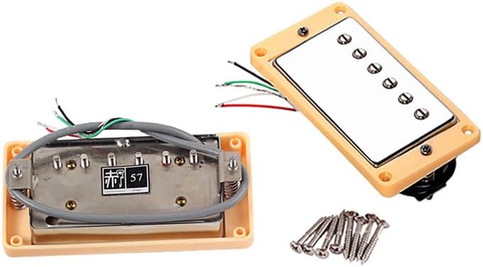 Alnico 2 Humbucker Pickup Neck Bridge Pickups Set for Les Paul Style Electric Guitar with Cream Frame