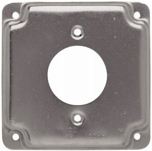 Hubbell Raco 2 Set 812C 20A Receptacle 1.594-Inch Diameter 4-Inch Square Exposed Work Cover