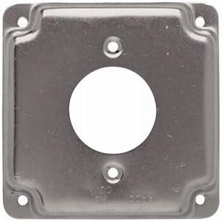3 Set Hubbell-Raco 812C 20A Receptacle 1.594-Inch Diameter 4-Inch Square Exposed Work Cover
